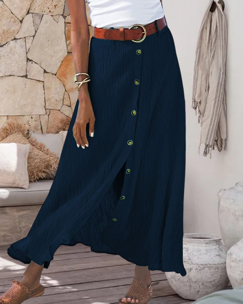 Syndy | Flowy Buttoned Skirt (1+1 FREE)