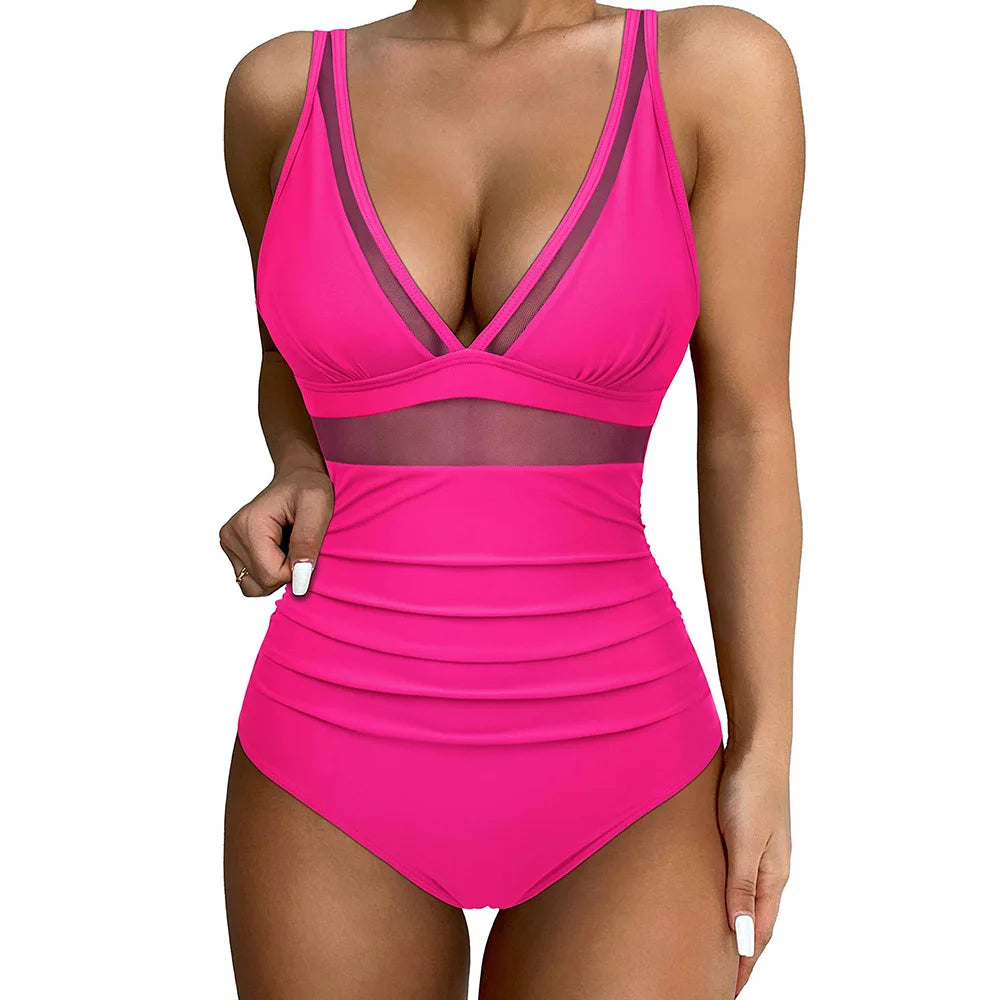 Manet | Mesh Panel Swimsuit