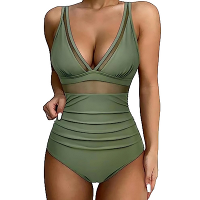 Manet | Mesh Panel Swimsuit